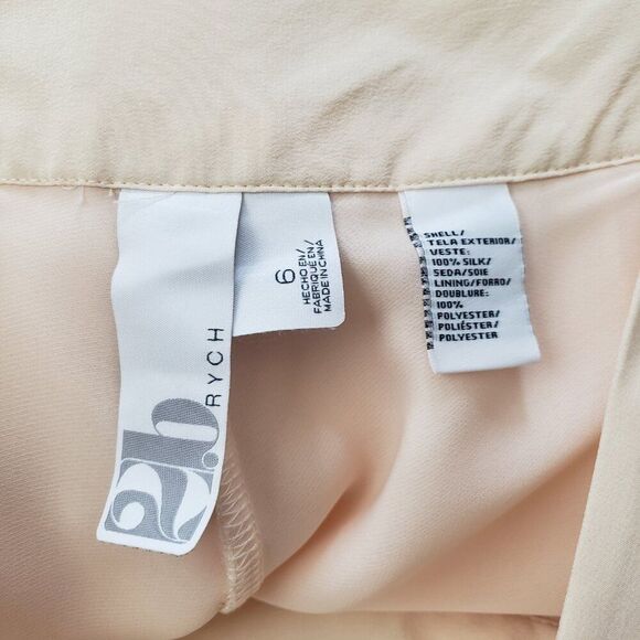 2B Rych Women's Silk Pants Cream 6 Wide Leg Trousers Flowy Casual Palazzo - Picture 9 of 10